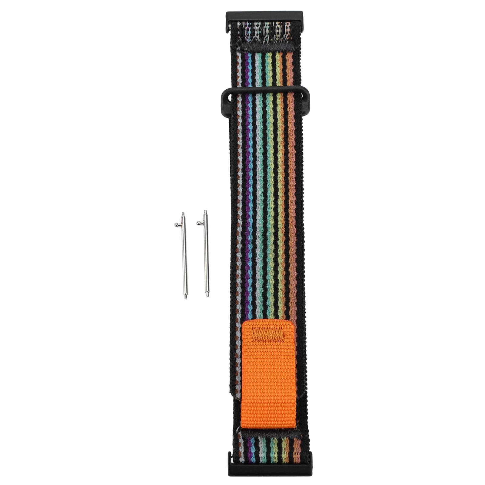 Nylon 2 Piece Watch Band Elastic 24mm Replacement Wrist Strap Adjustable Watch Strap for HR Baro black