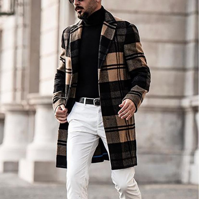 Autumn and Winter Nizi Men's Coat Medium and Long Woolen Coat 3XL