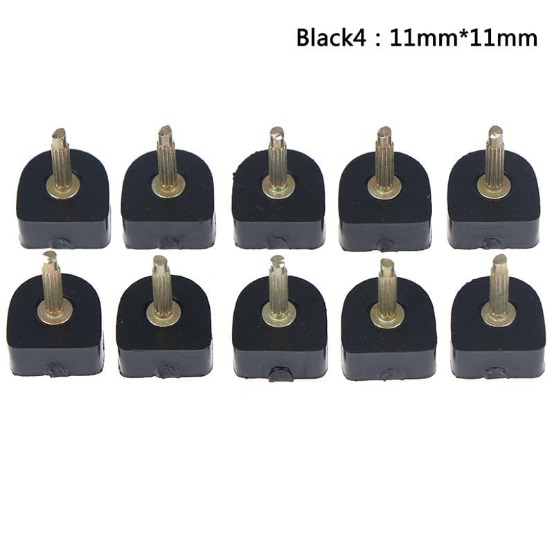 10Pcs High Heel Shoe Repair Tips Taps Pins Dowel Lifts Replacement 11mm*11mm black