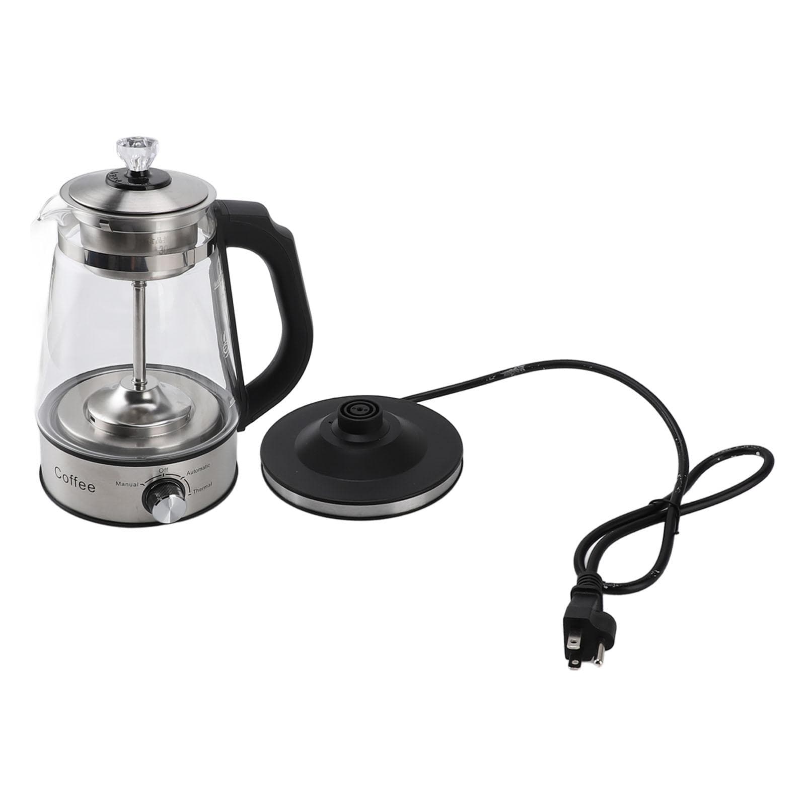 Electric Tea Kettle 4 Gears Keep Warm Removable Infuser Automatic Glass Tea Maker Pot for Coffee L