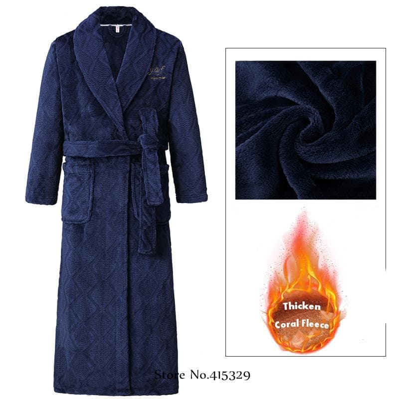 Coral Velvet Bathrobe Shower Kimono Robe Winter New Men's Home Wear Loose Thickened Pajamas 4XL