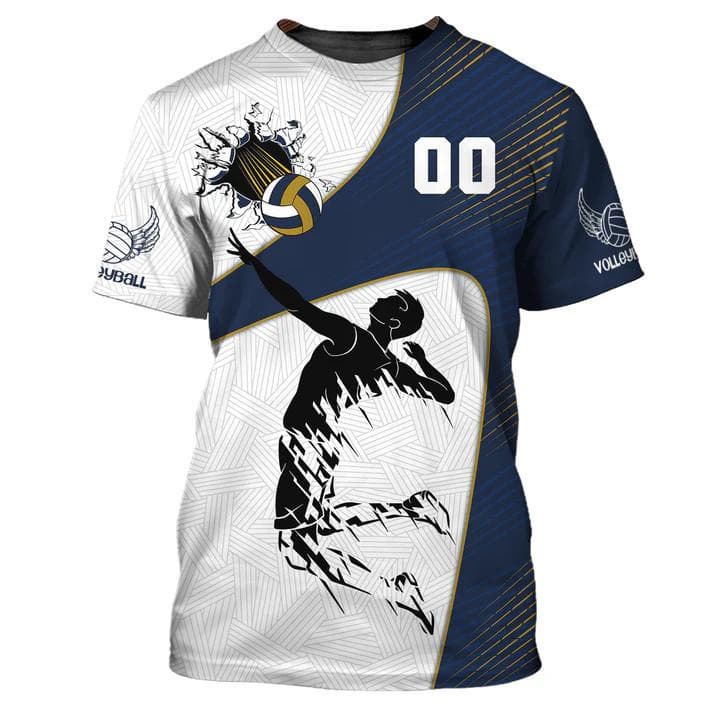 volleyball uniform personalized customization name unisex 3D print men's T-shirt fashion shirt athlete quick drying clothes XXL