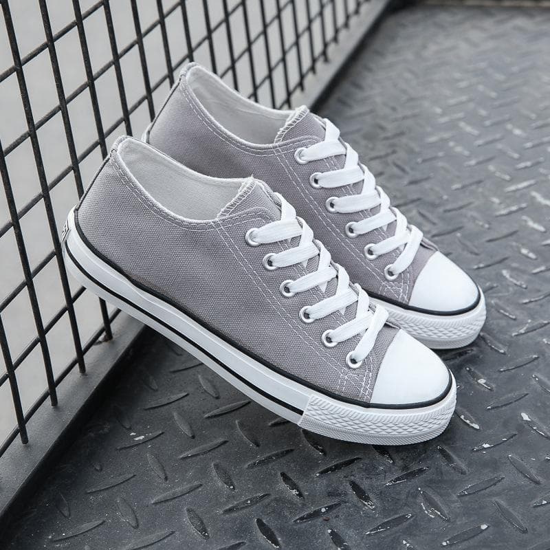 Fashion Canvas Shoes Couples Students Sports Solid Color Canvas Shoes 39 grey