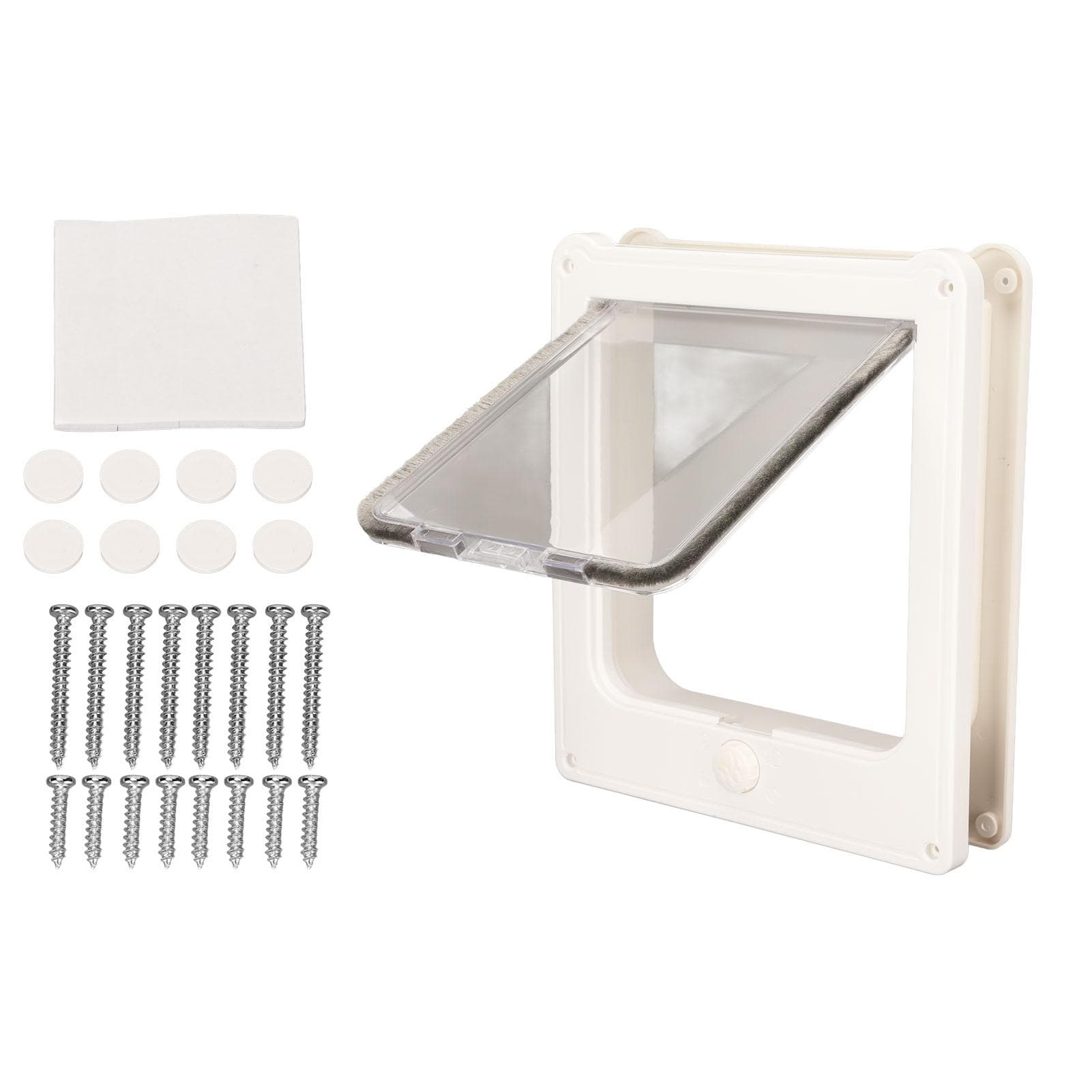 Pet Flap Door Magnetic Lockable 4 Modes Noiseless Automatic Cat Door for Cattery Pet Cage