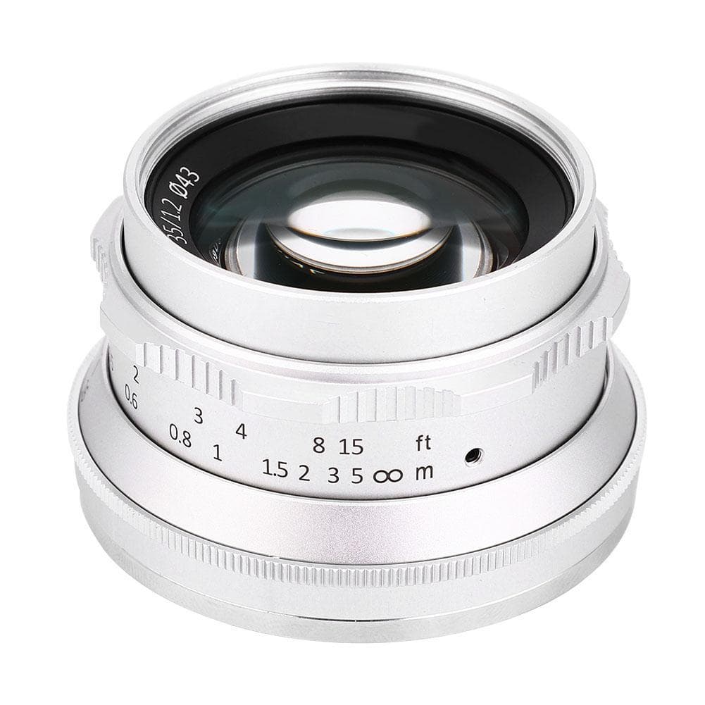 7artisans 35mm F1.2 Large Aperture Lens Manual Focusing for Sony E Mount Fuji FX Mount Olympus silver