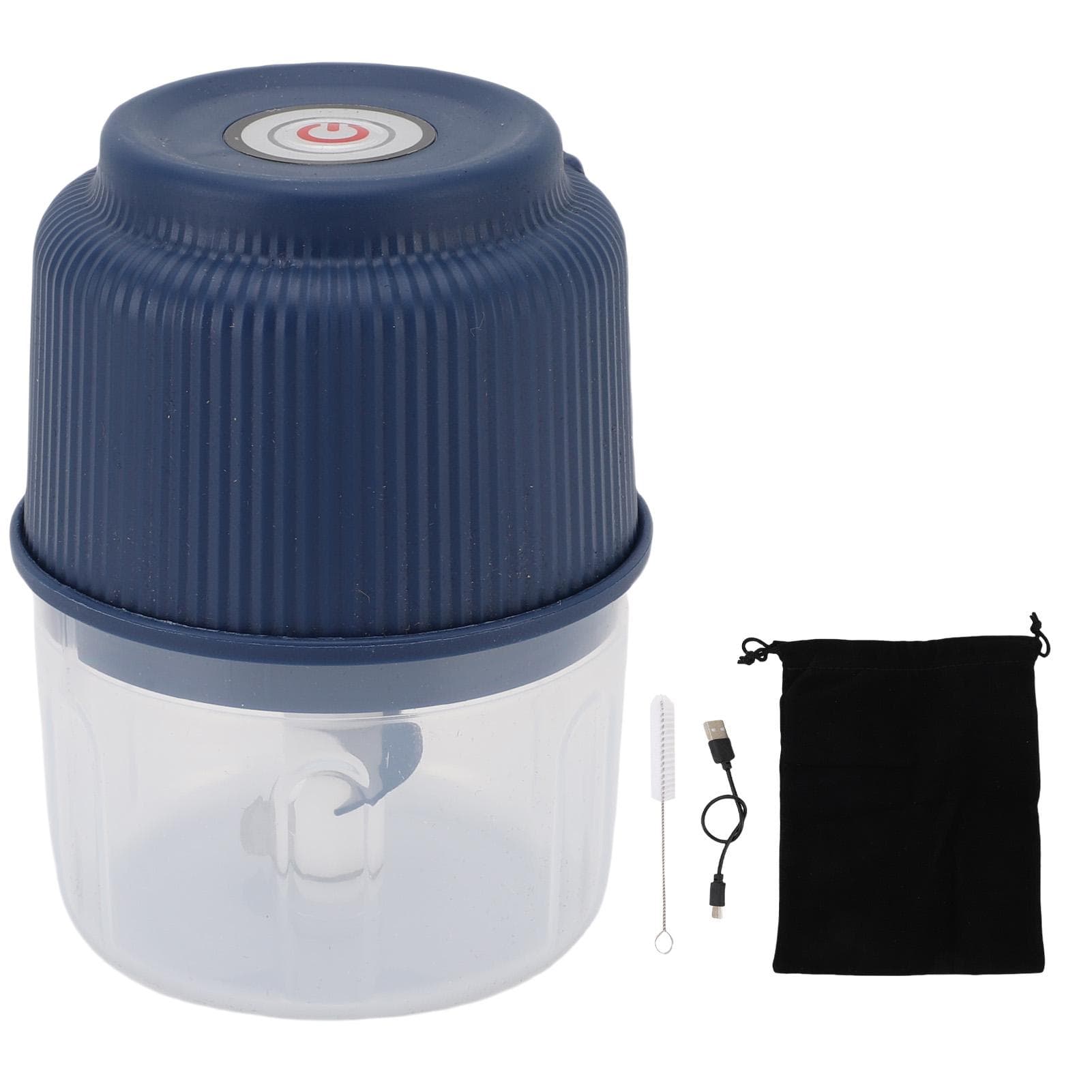 Electric Garlic Chopper 260ml 2 Blades Portable Veggie Chopper Garlic Grinder Small Food Processor L(for 6.5-9kg) blue