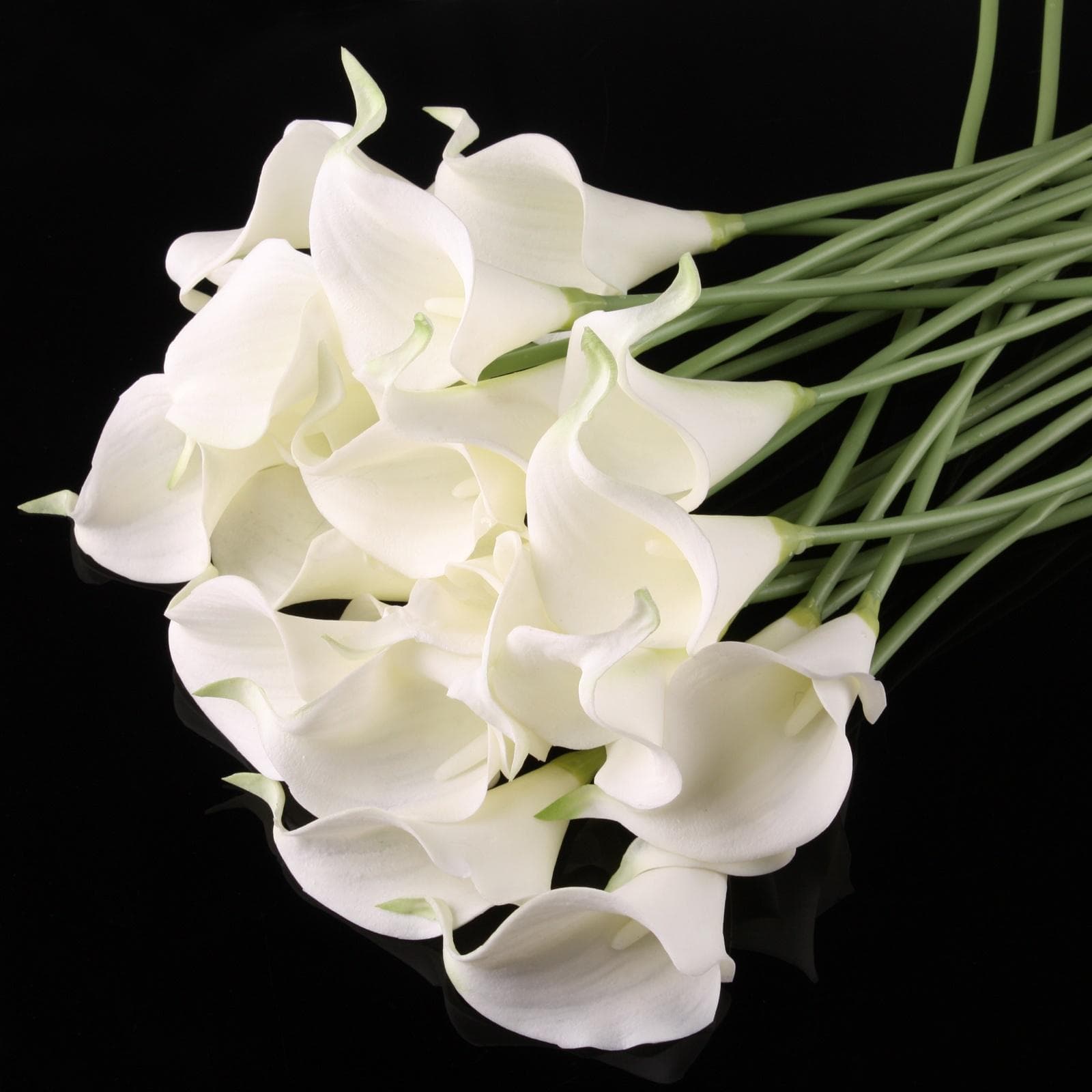 Pack of 10 Fake Flowers Simulation Flowers Calla Lily Bridal Wedding Bouquet Head Latex Real Touch Flower Bouquets Home Party Decor 10pcs white