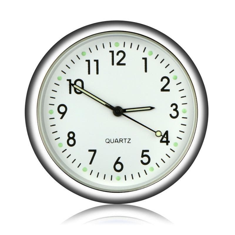 1Pcs Car Mounted Clock 4cm Electronic Quartz Timepiece Auto Interior Ornament Creative Automotive Supplies white