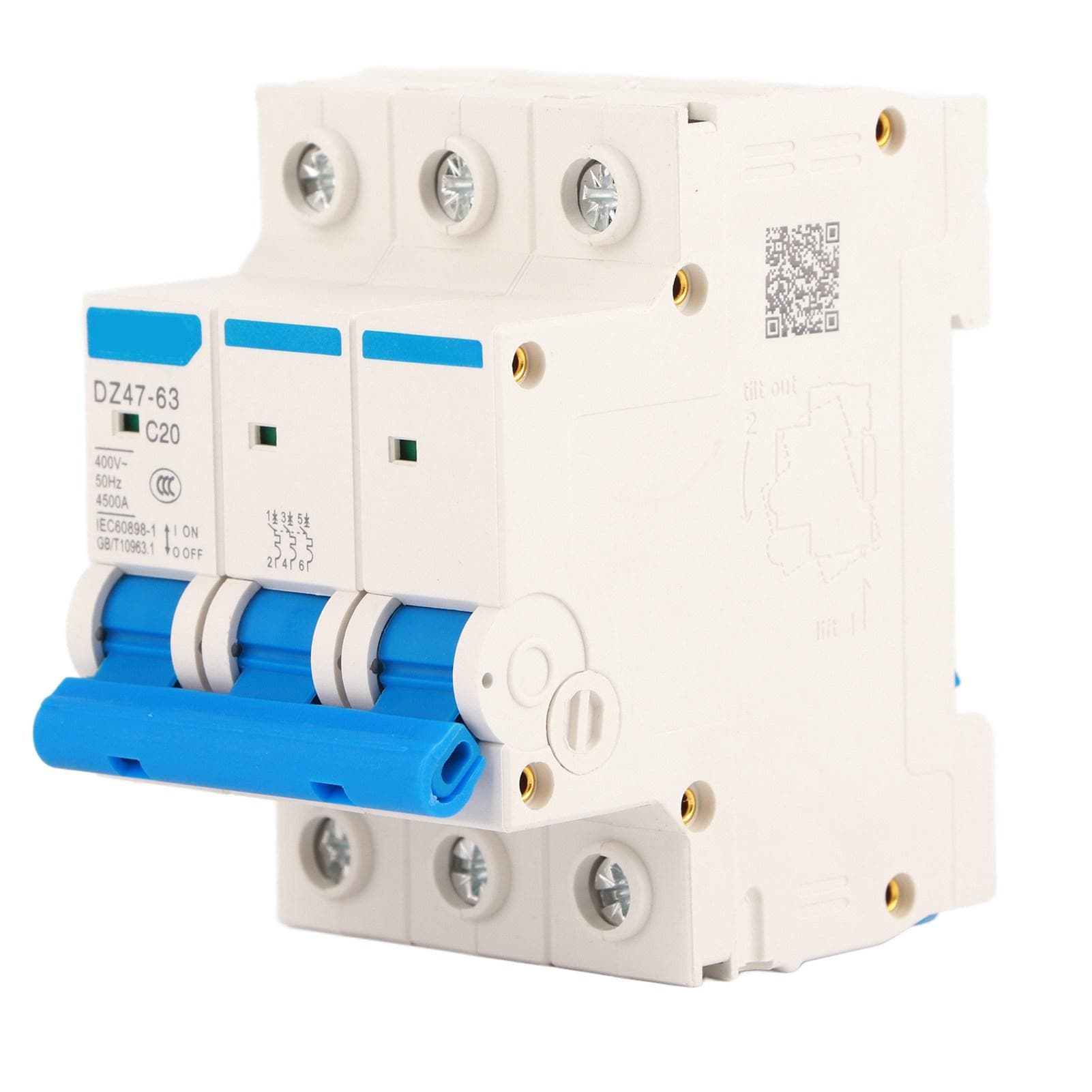 AC 400V 6101620A 3 Pole Miniature Circuit Breaker MCB Safety Breaker DZ47?63 (20A)