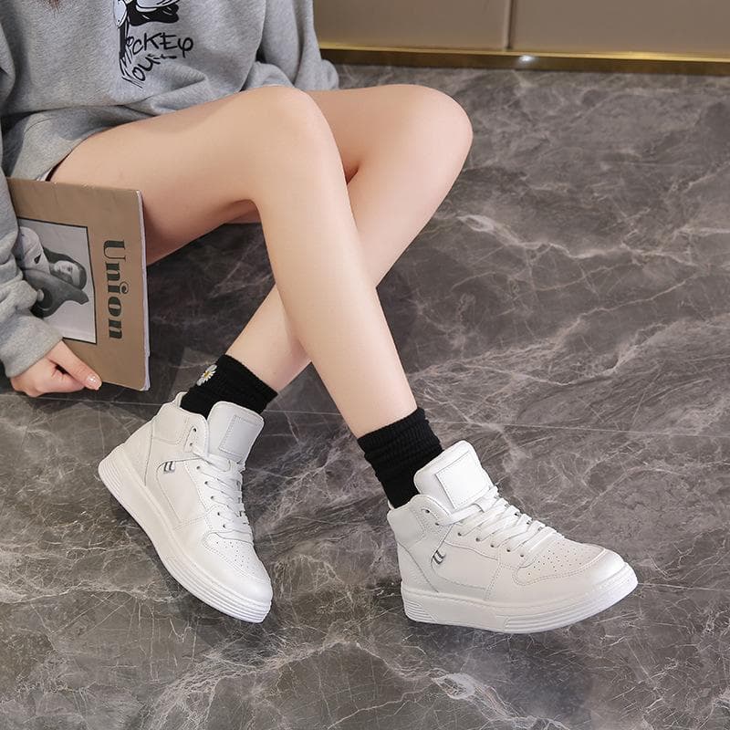 Spring High-top Small White Shoes Women's New Heightened Student Skate Shoes Korean Women's Shoes 40