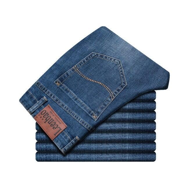 Spring Autumn 2020 Men 'S Smart Jeans Business Fashion Straight Regular Blue Stretch Denim Trousers Classic Men Plus Size 28 -40 29