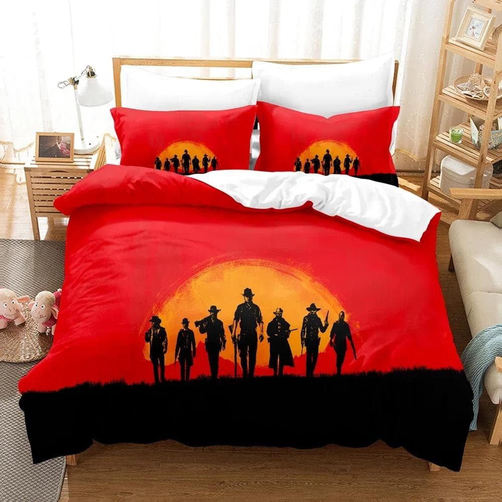 Fashion 3D Red Dead Redemption Bedding Sets Duvet Cover Set With Pillowcase Twin Full Queen King Bedclothes Bed Linen 70x133cm 2pcs