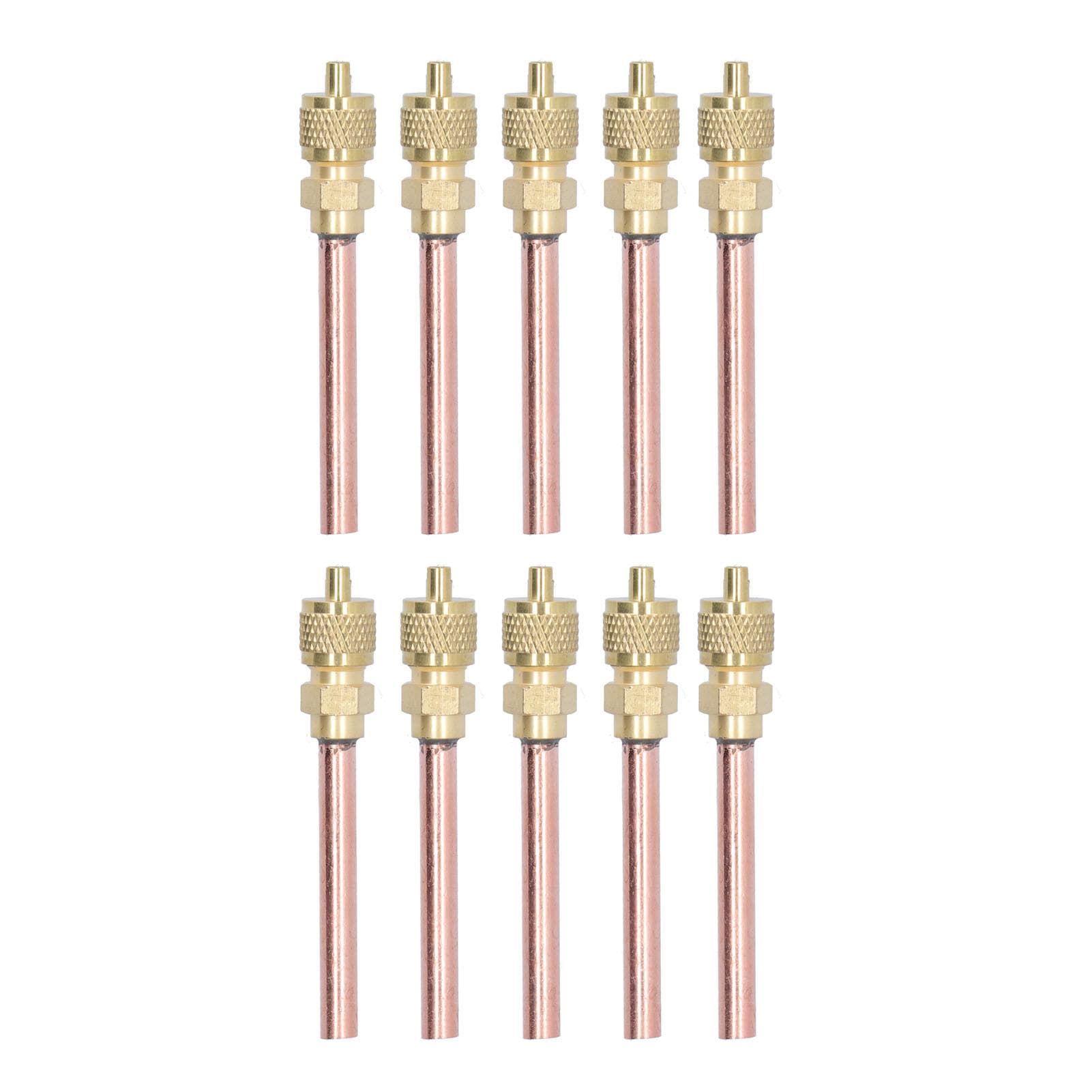 10Pcs 1/4SAE HVAC Filling Access Valves Air Conditioner Brass Check Valve for R22 R12 R134
