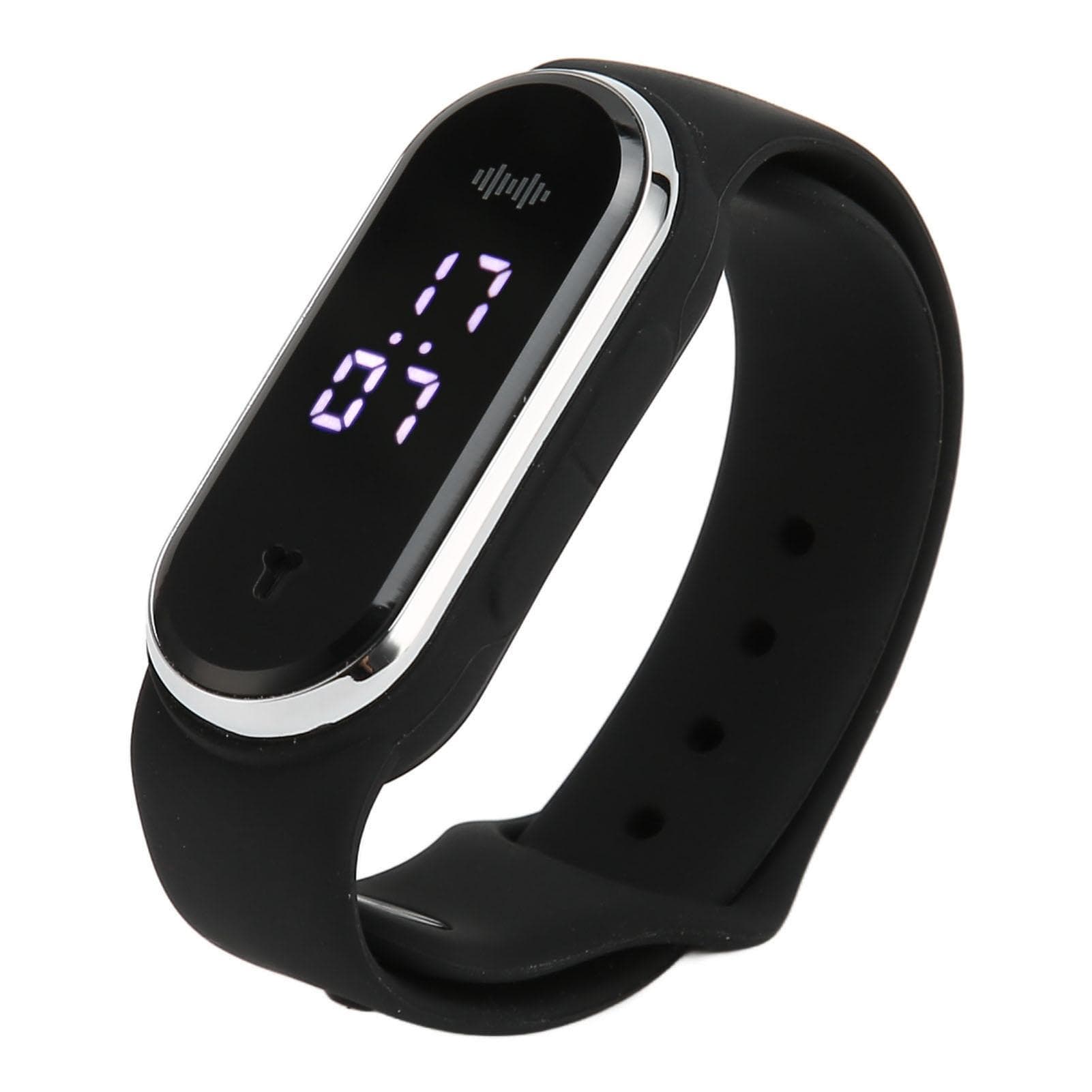 Ultrasonic Mosquito Repellent Watch LED Static Electricity Removal Auto Discharge Mosquito Repeller black