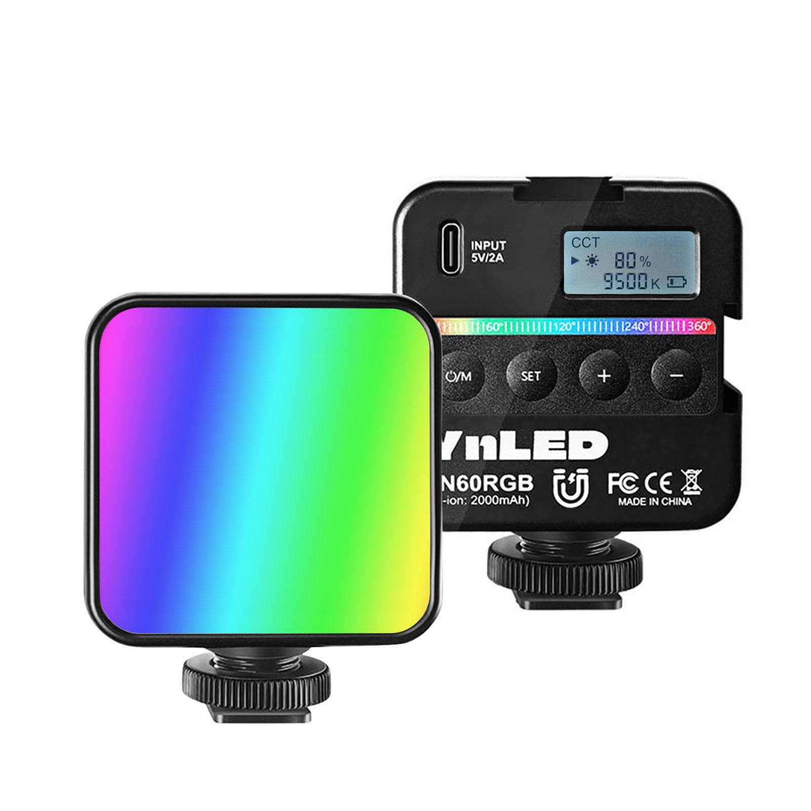 YONGNUO YN60RGB LED Mini Pocket Video Light Portable RGB Photography Light with Bi-Color black