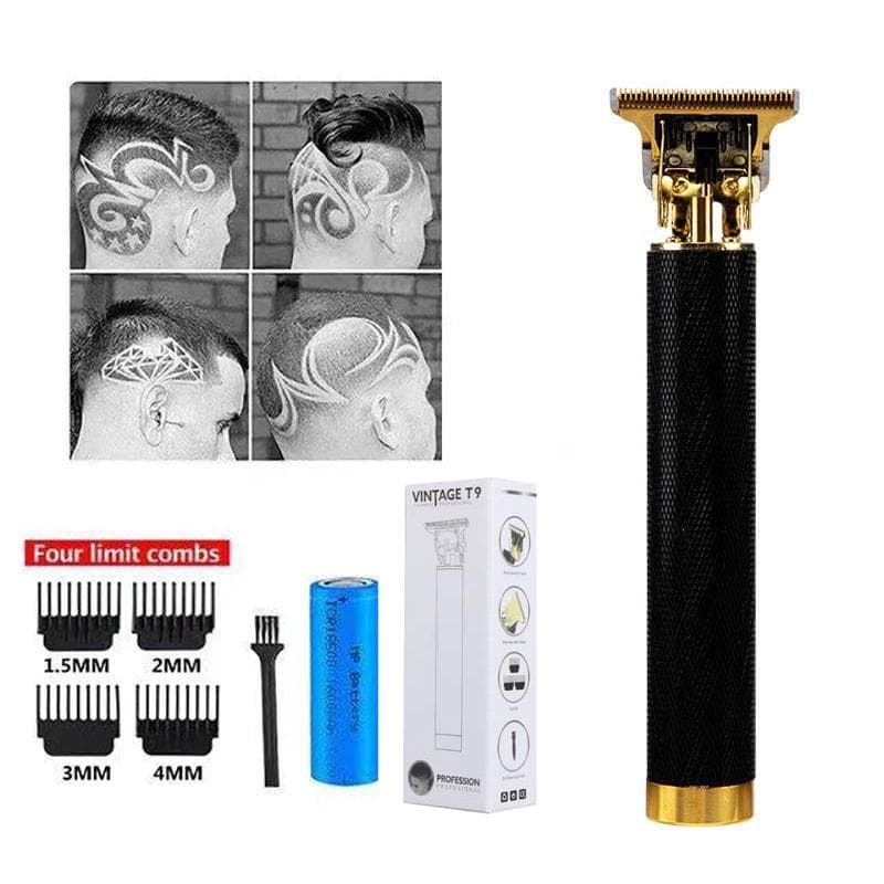 With Box Hair Clipper Charger Professional Electric Hair Trimmer 0mm Baldheaded Cutter Beard Shaving Precision Finishing Hair Cutting Machine Black+Box
