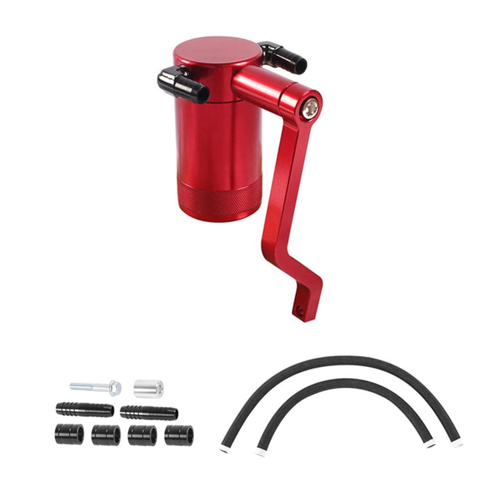 Baffled Oil Catch Can Kit Aluminum Alloy Oil Separator Reservoir Tanks with Bracket Replacement for red