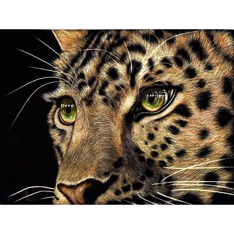 Diamond Painting Cross Stitch Fierce Leopard Diamond Mosaic Animal Embroidery 20X30CM