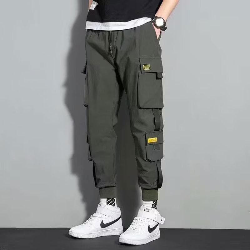 Men's Trendy Brand Korean Version Men's Loose Casual Pants Wind Tied Feet Trousers Hong Kong Style Casual Pants Men 3XL