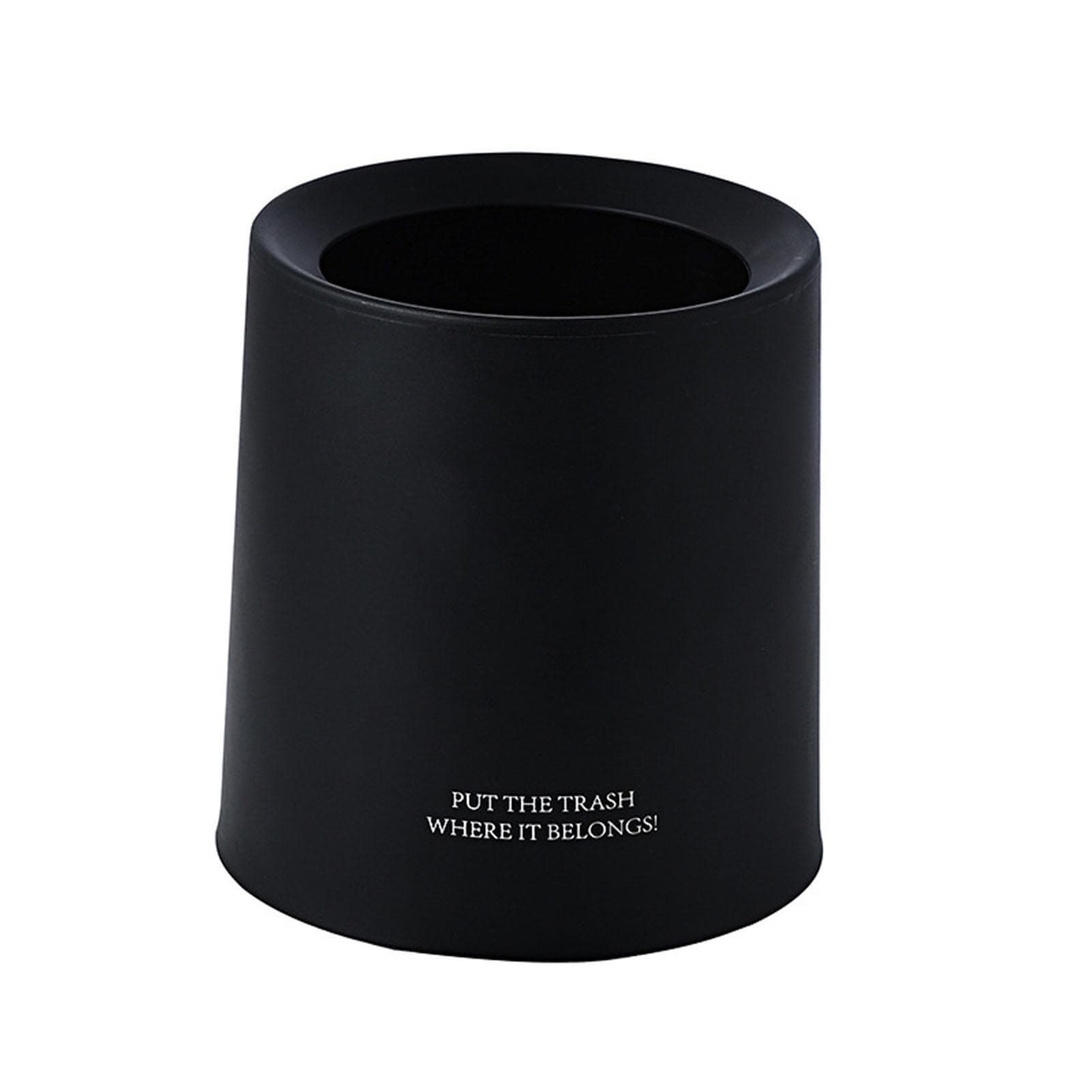Desktop Trash Can Animal Pattern Cute Portable Mini Waste Basket for Study Office 1.5L Black black