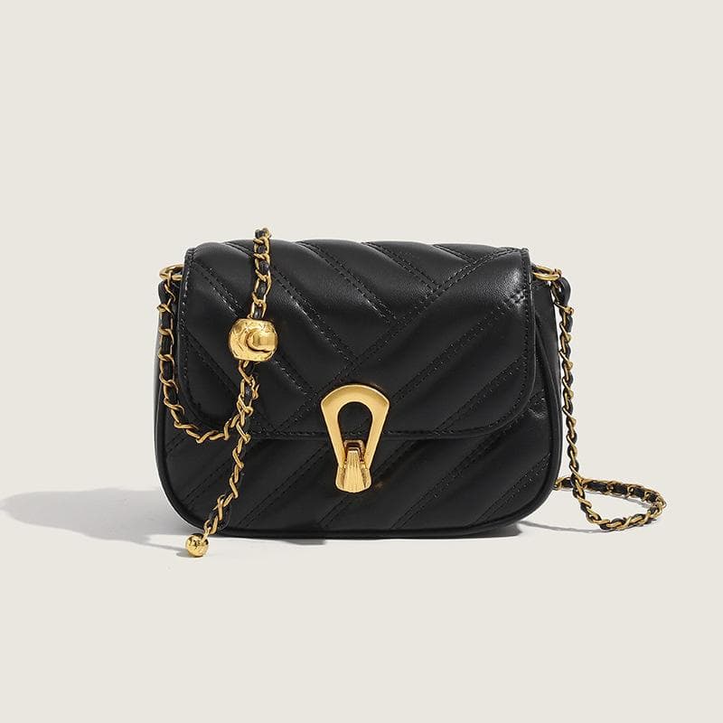 Crossbody Bag for Women, Black Chain Bag, Small Square Bag, Niche Design, High-end Texture, Single Shoulder Bag black