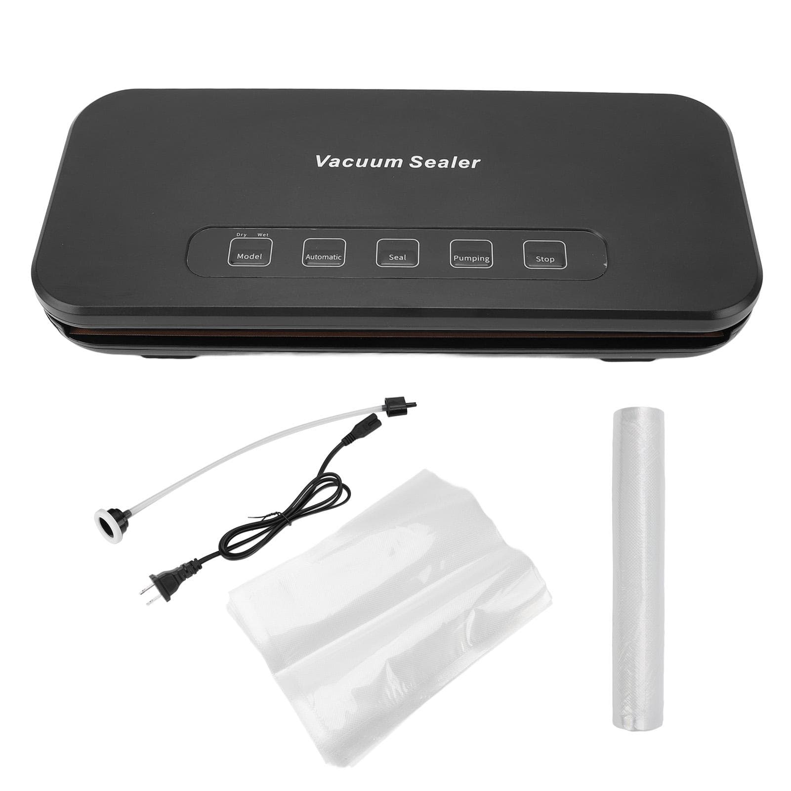 Vacuum Sealer Machine 110W 85kpa ABS 5 Mode Compact Automatic Food Sealer with 10 Sealing Bags for