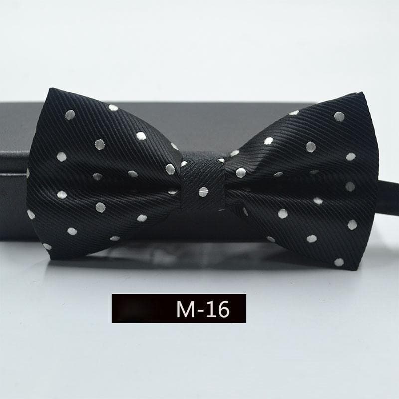 Striped Formal Satin Bow Tie Wedding Classic Adjustable Neckties Fashion Men 6*11cm black