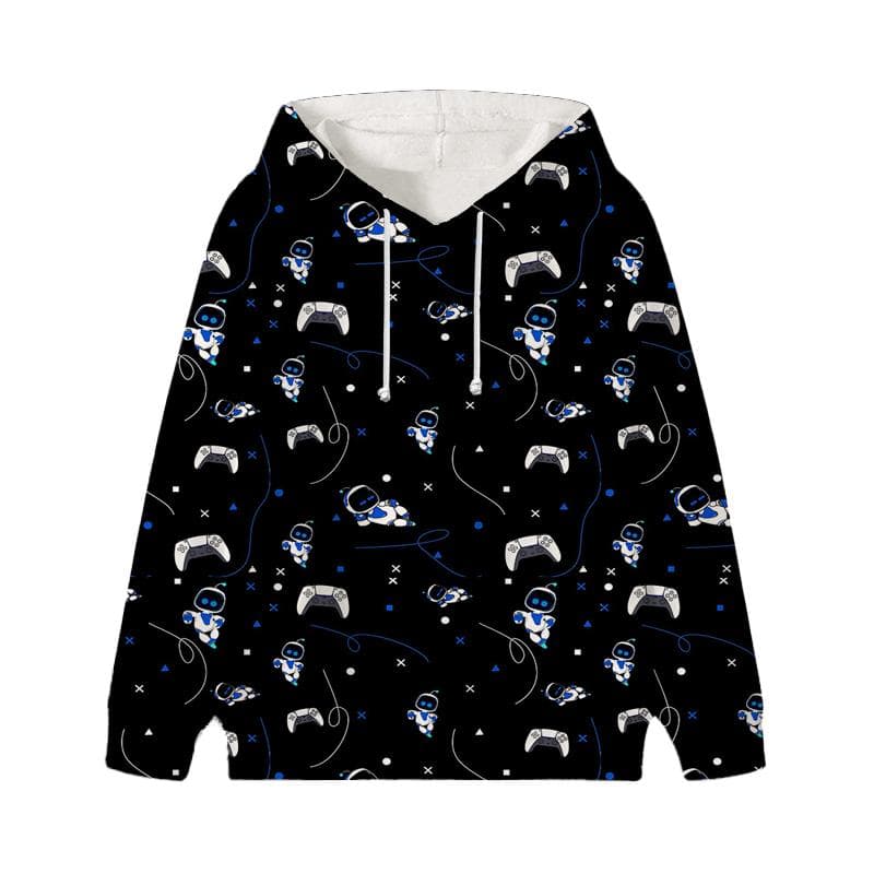 Astro Bot Hoodies Baby Unisex Cartoon Print Long Sleeve Tops Astronaut Toddler Boys Girls Casual Sweatshirts Outfits 110 asparagus