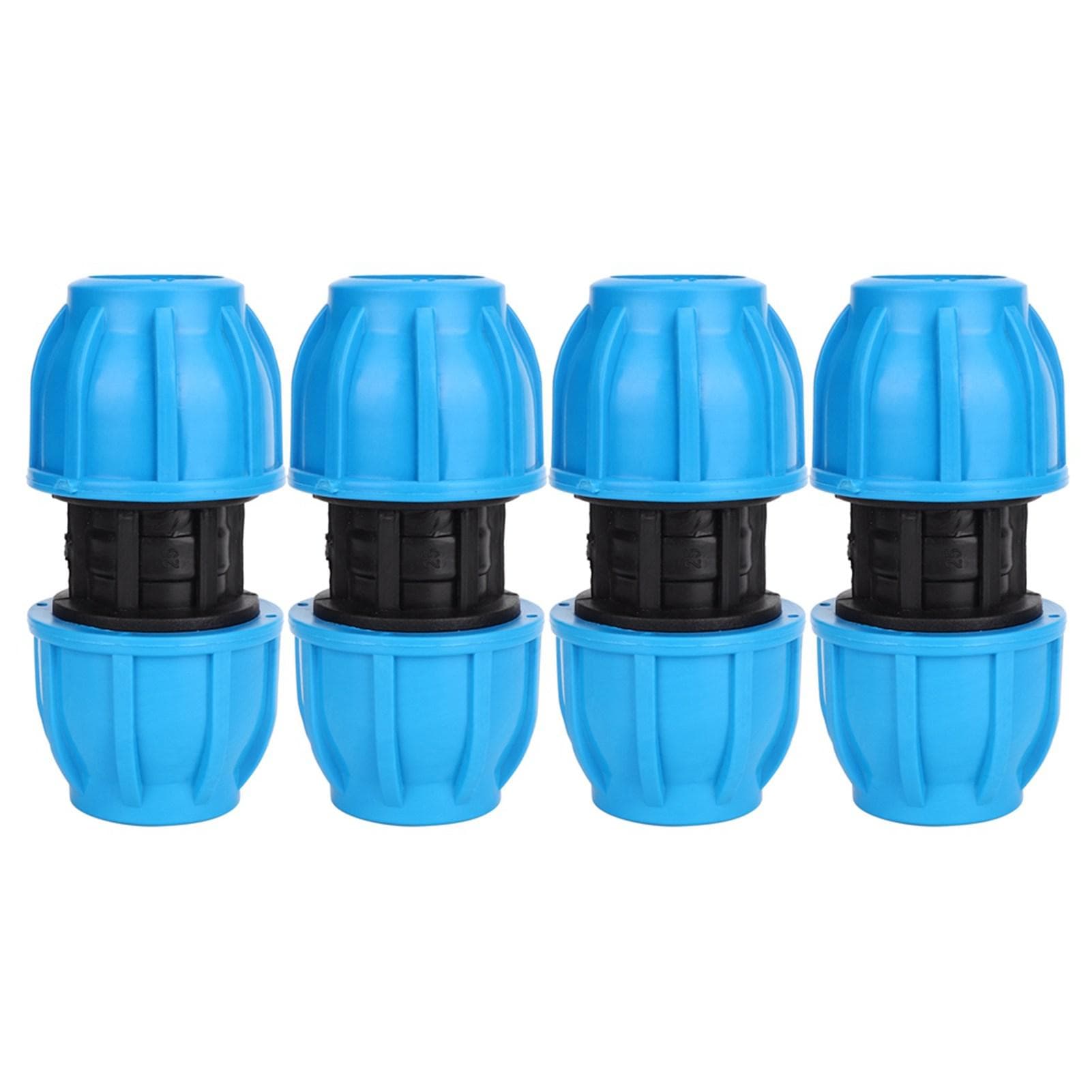4Pcs PE Plastic 25mm to 25mm Straight Water Pipe Connector Pipe Connection Fitting