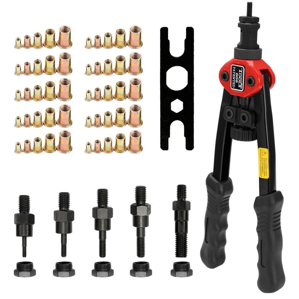 12in Labor-saving Hand Riveter BT-606 Double Insert Manual Rivet Machine Riveting Tools with Nuts multicolour