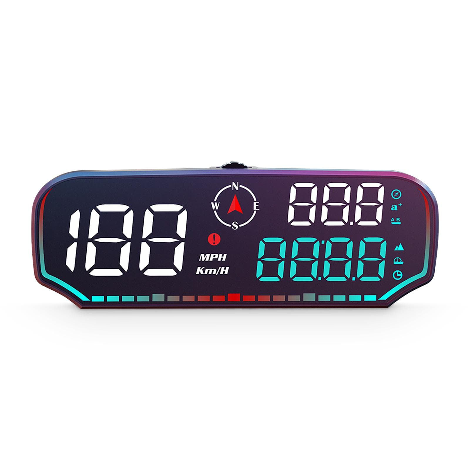 Head Up Display, Universal Head Up Display GPS Speedometer with 5 Inch LED Display Speed Compass black