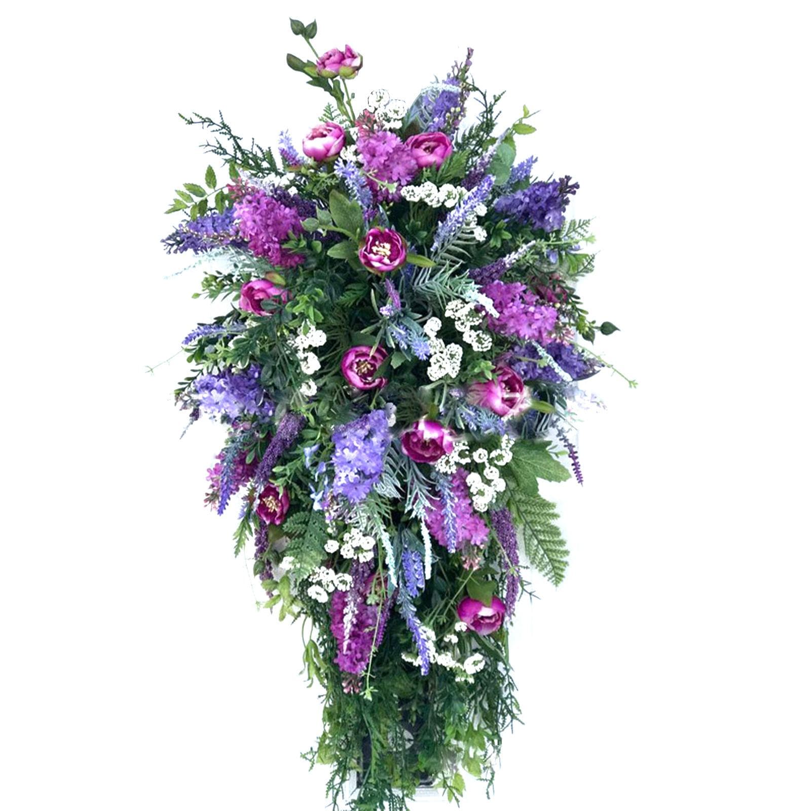 Artificial Flower Wreath Wreath with Lilacs Hyacinths Hydrangeas Spring Summer Floral Greenery