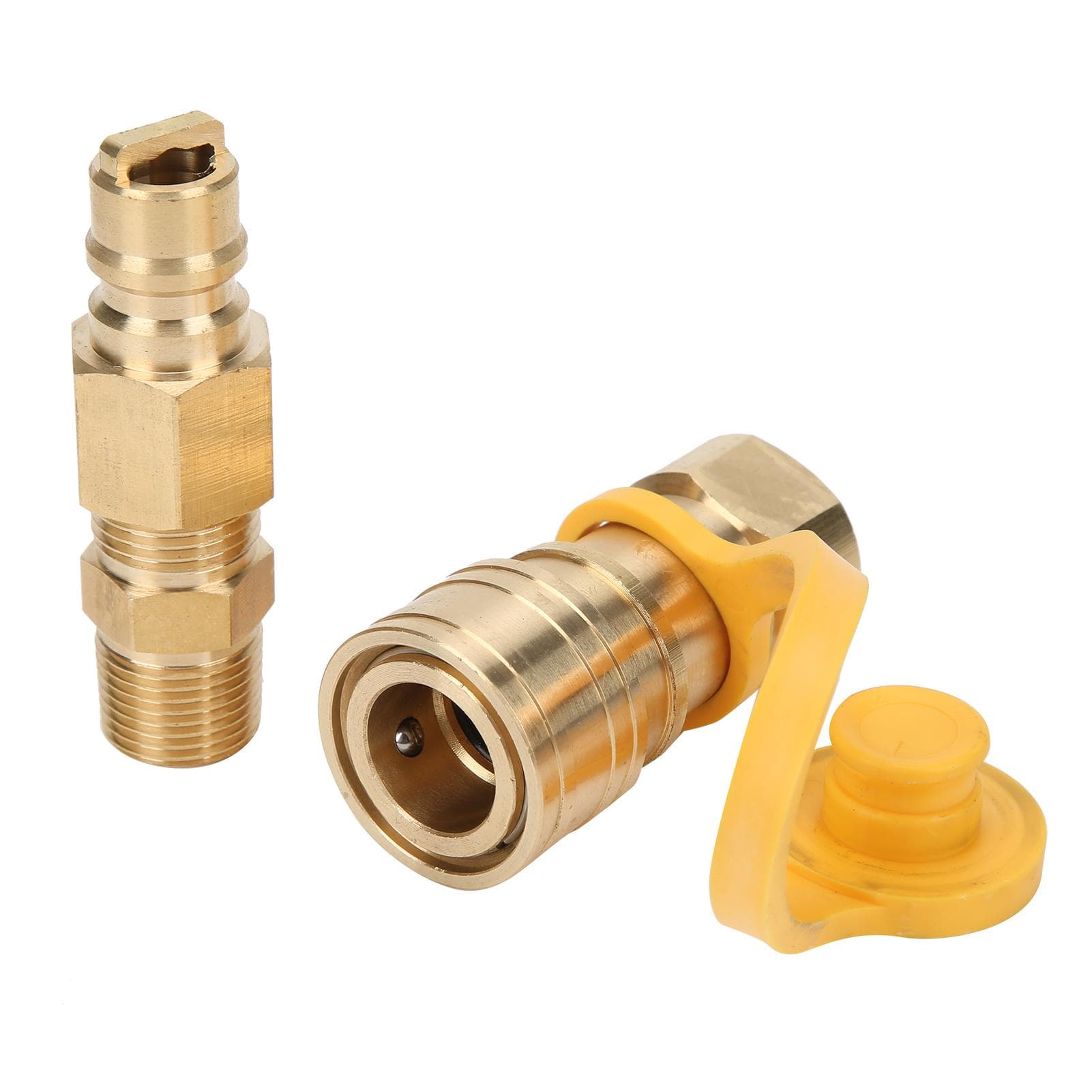 38in Propane Gas Quick Connect Fittings Brass Propane Gas Adapters with Shutoff Valve