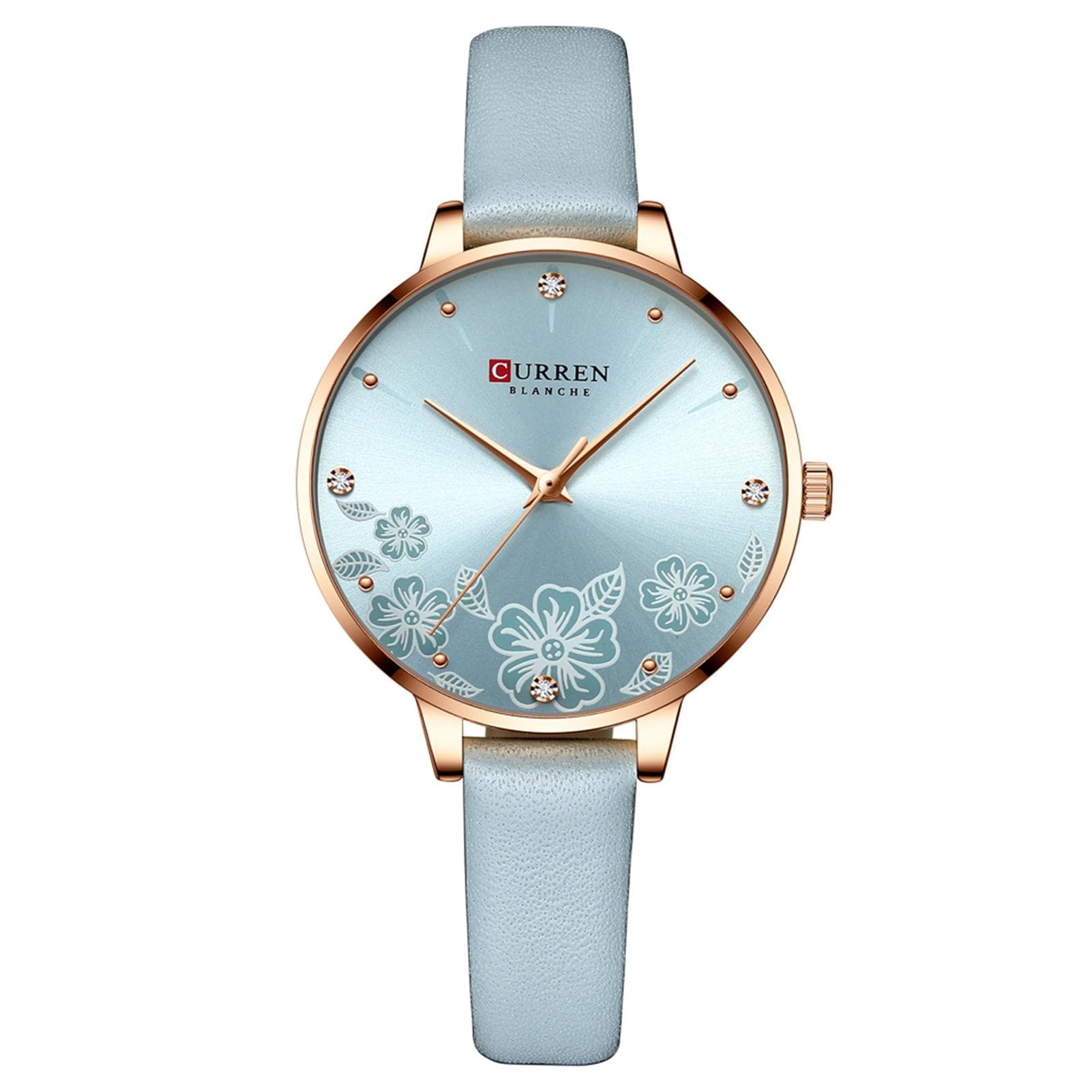 Women Quartz Watch CURREN Female Fashion Analog Wrist Watch 3ATM Waterproof Ladies Watch with blue