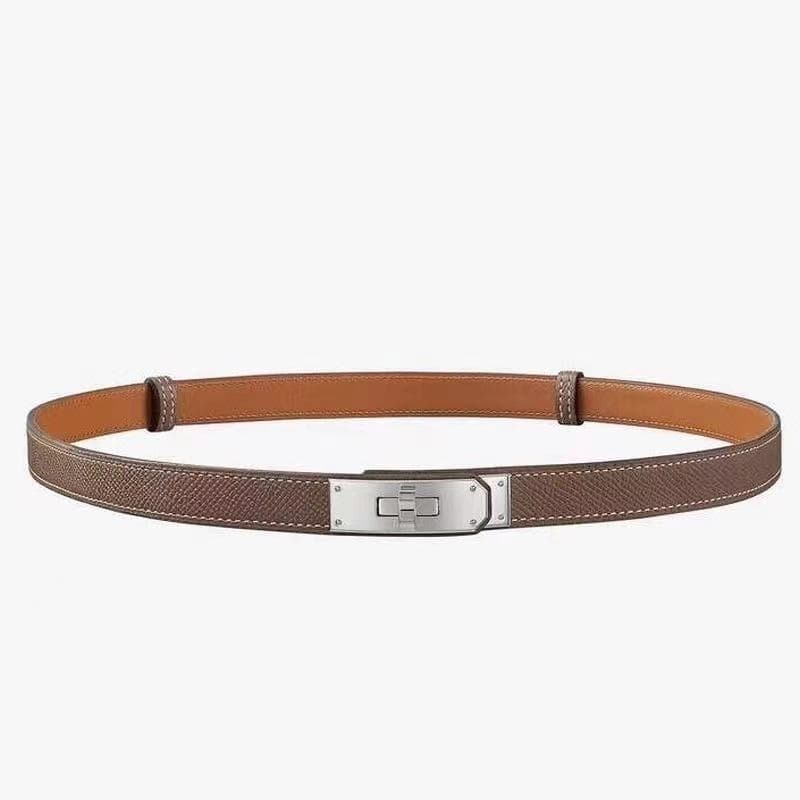 Ladies Belt, Double-Sided Leather High-Quality Waistband Thin Belt With Dress Decoration H Home Double Cowhide Belt Women average size (about 105-110CM)