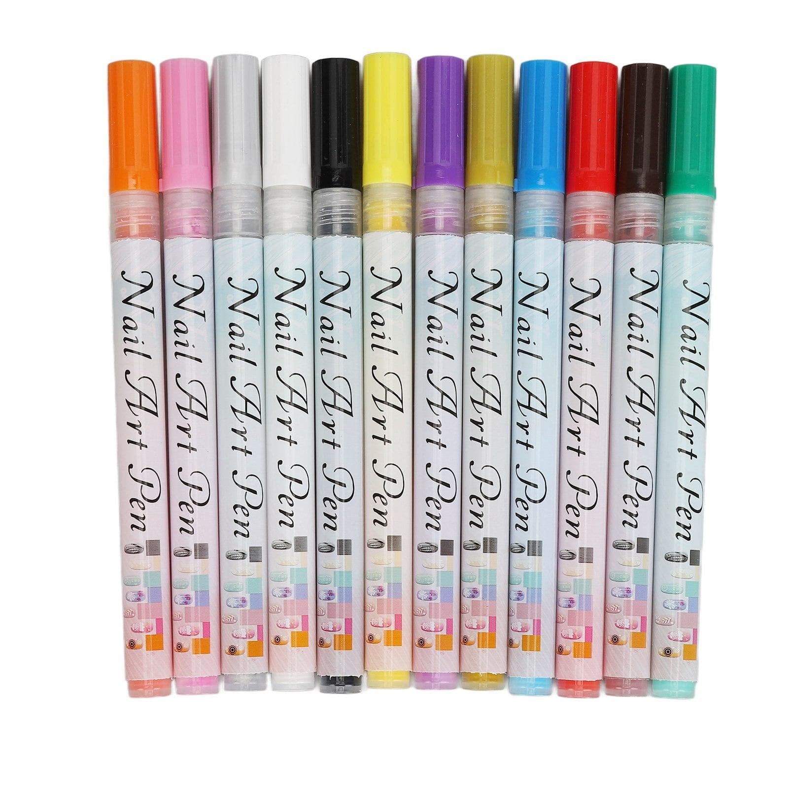 12 Color Nail Art Pens Set Nail Graffiti Drawing Pen Manicure Polish Tools for Painting DIY