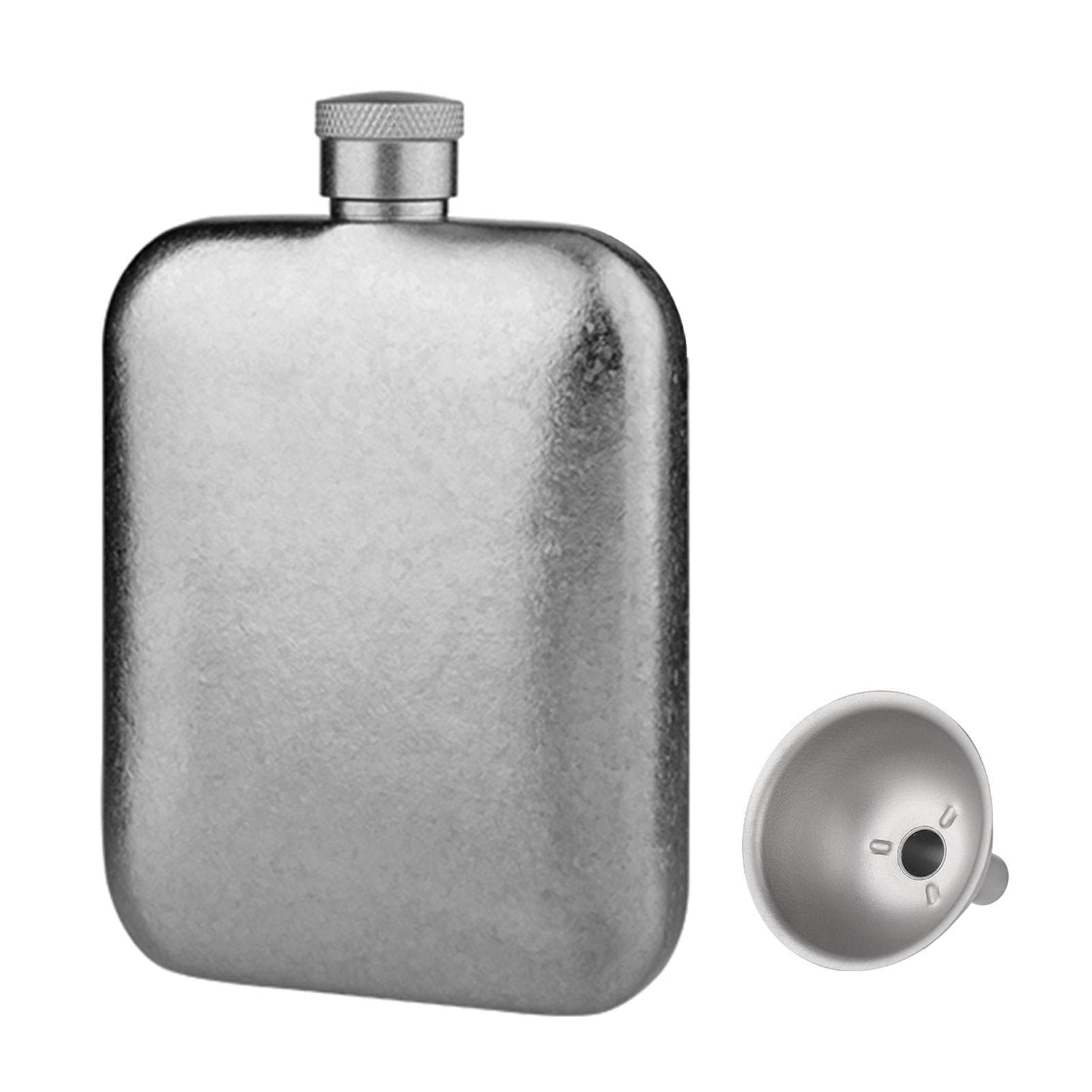 Titanium Flask with Funnel Ultra-Light Portable Wine Flask Health Selection Whiskey Flask for Men Ice Flower