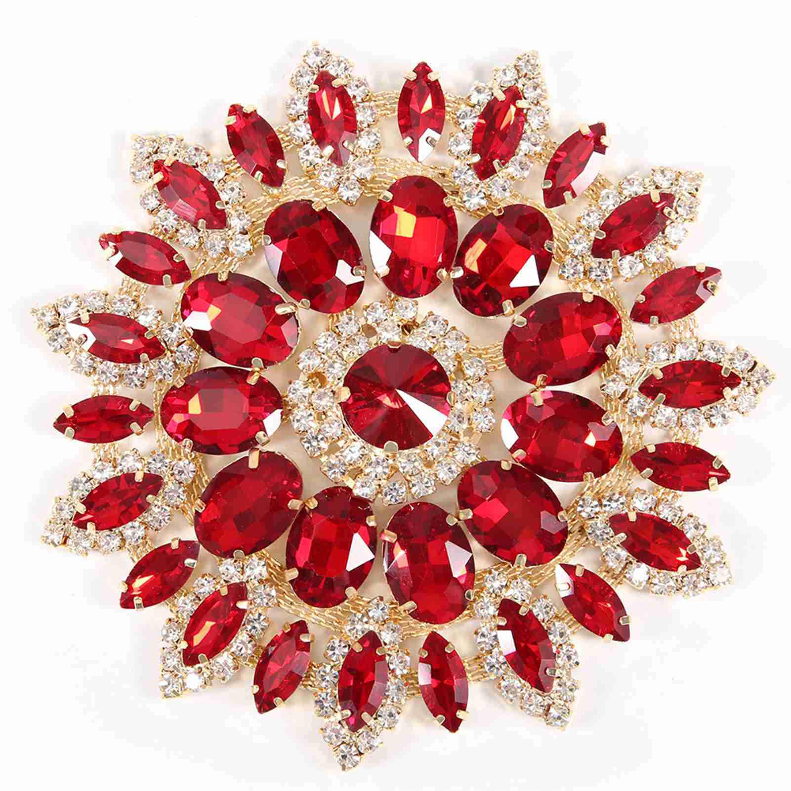 Crystal Glass Rhinestones Decoration DIY Clothes Women Accessories 11cm(Yellow Golden Base)