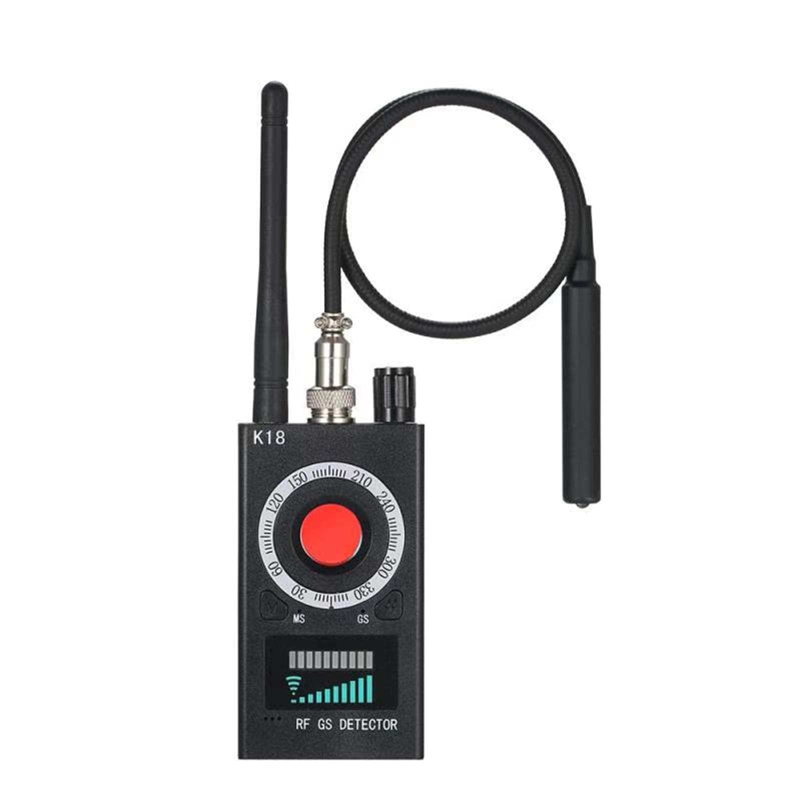GPS Detector RF Signal Detector Hidden Camera Finder Surveillance Camera Bug Sweeper Bug Detector US Plug black