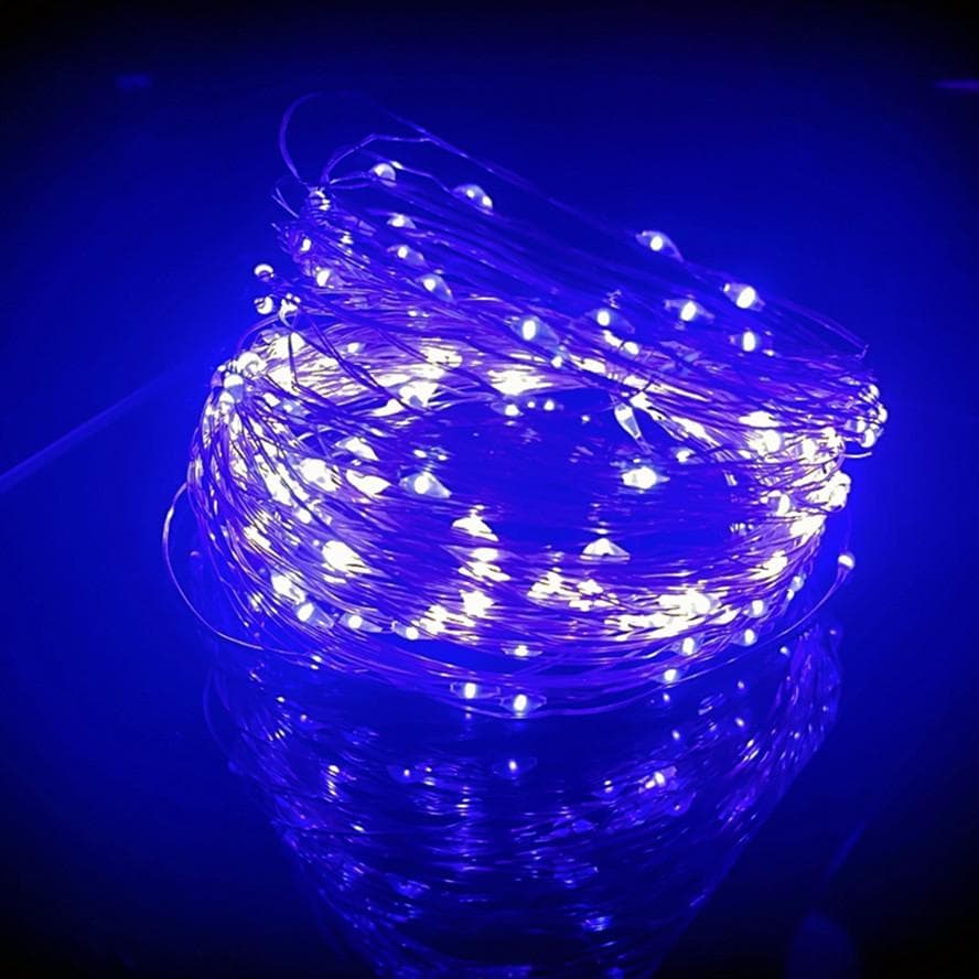 Led silver Wire Fairy Lights USB Powered LED String Lights outdoor waterproof Garland For Christmas Party Wedding DIY Decoration 1m purple
