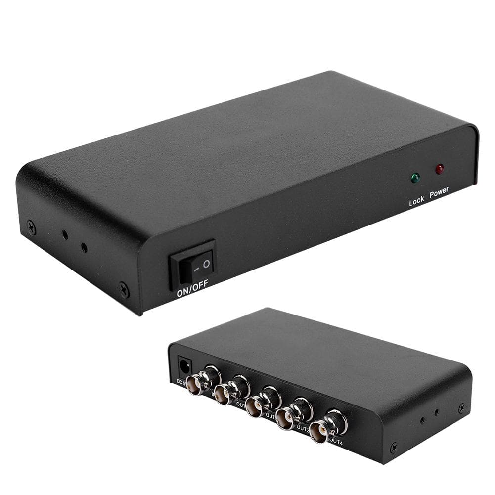 1x4 3G SDI Signal Splitter Video Converter 1 In 4 Out Distributor Adapter US Plug