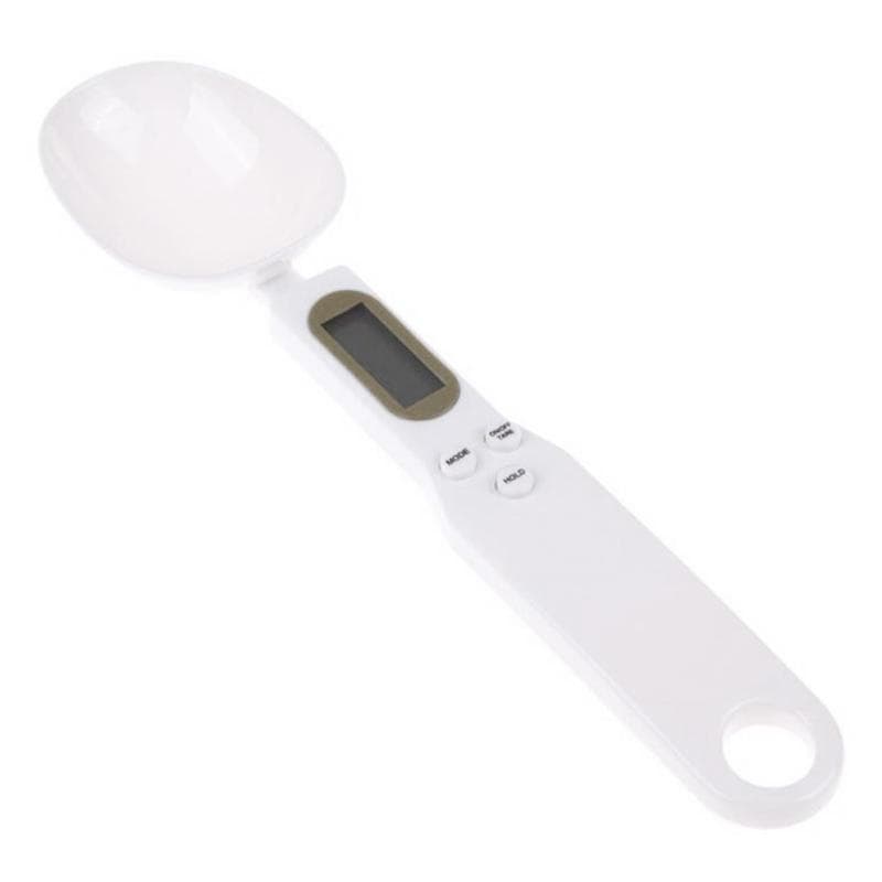 Spoon ABS Digital Lab Kitchen Measuring Weighing Scale Electronic Gram LCD 500 0.1g Modern family white
