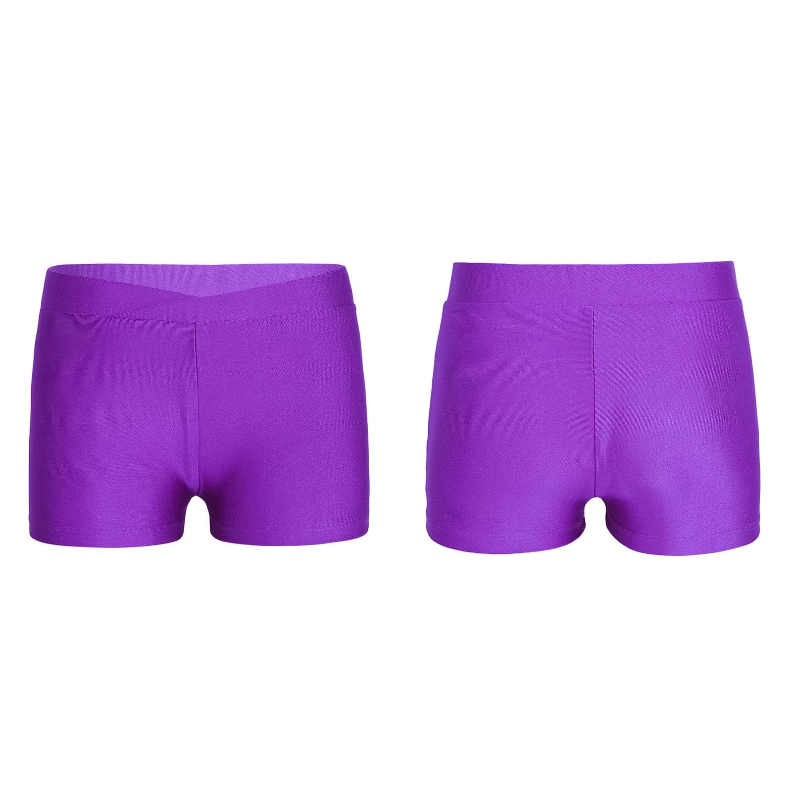 Kids Girls Sports Shorts Yoga Athletics Dancing Shorts Fitness Hot Pants Workout 9-10 Years purple
