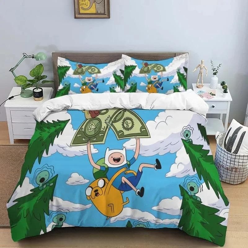 Cartoon Adventure Time Finn And Jake Duvet Cover Comforter Bed Single Twin Full Queen Size 3d Youth Girl Boys Gift 135X200cm-2pcs