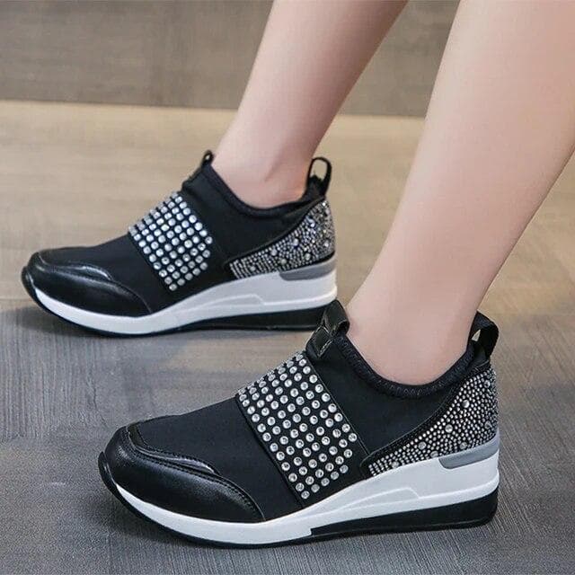 Flats Sport Sneakers Crystal Women Luxury Shoes Summer Outdoor Designer Walking Shoes Casual Shallow Running 43 gray