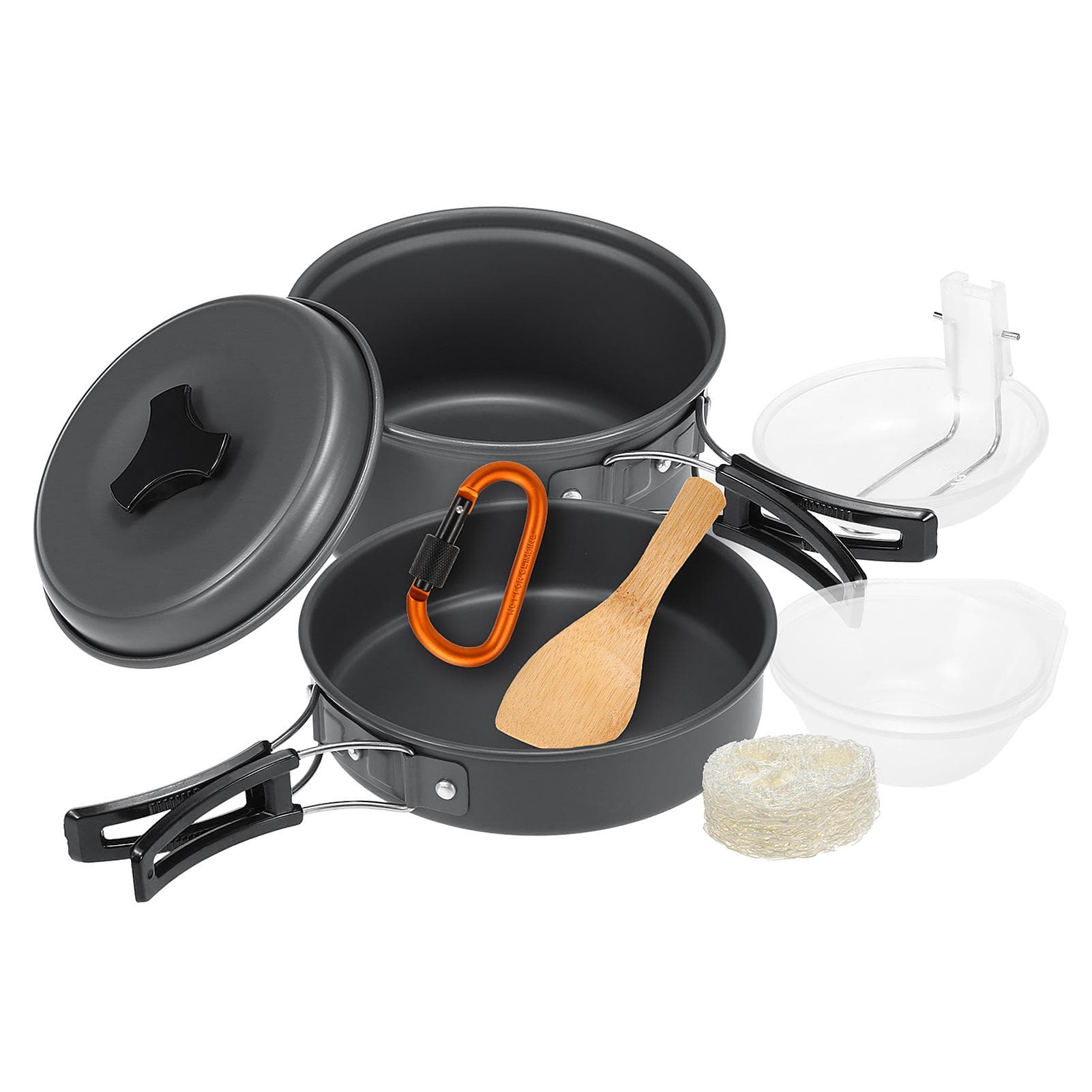 10pcs Camping Cookware Mess Kit Cookset Outdoor Cooking Equipment Pot Pan Bowls Backpacking Hiking 10pcs set