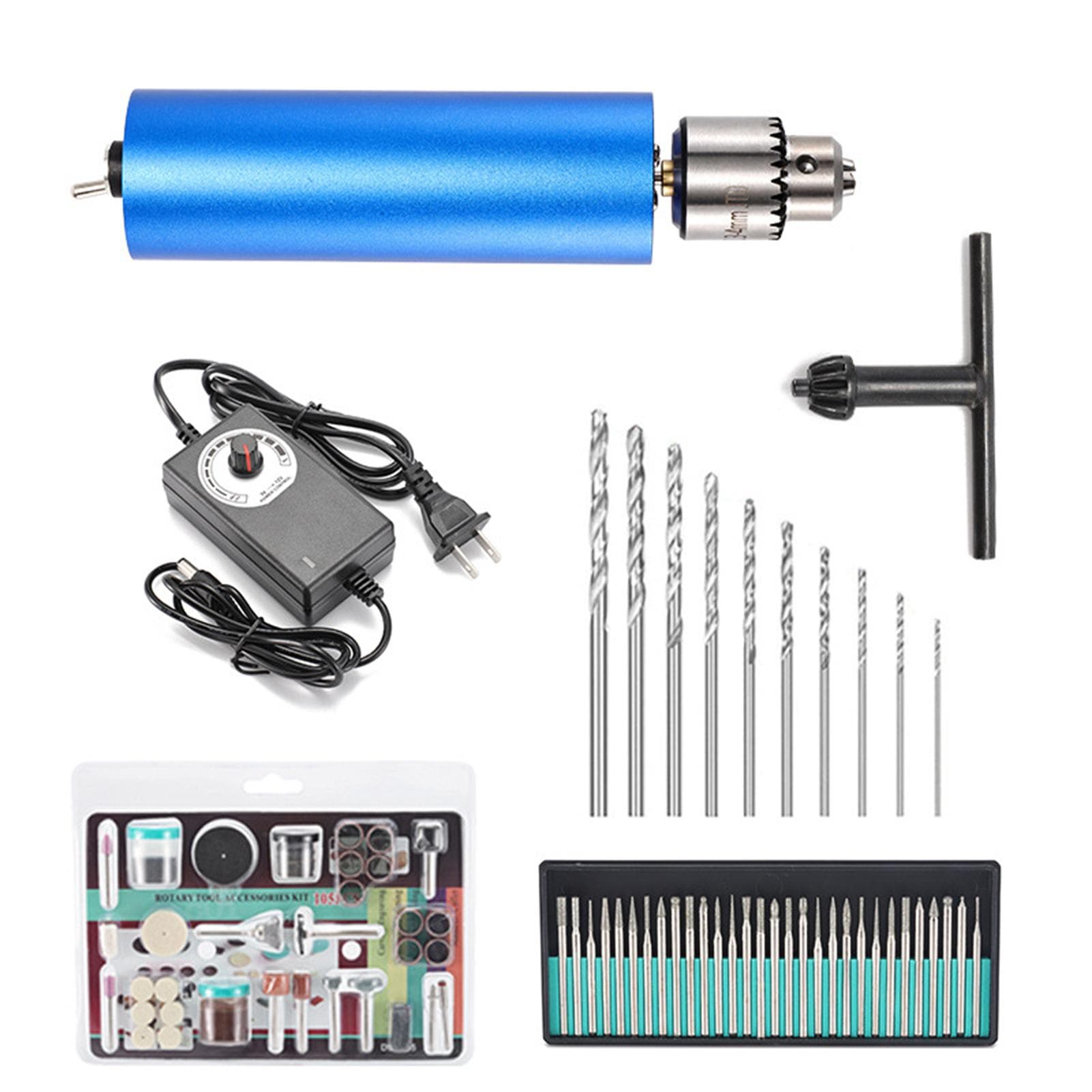 Micro Mini Electric Hand Drill 0.34mm Adjustable with 145pcs Accessories for Polishing Waxing US Plug