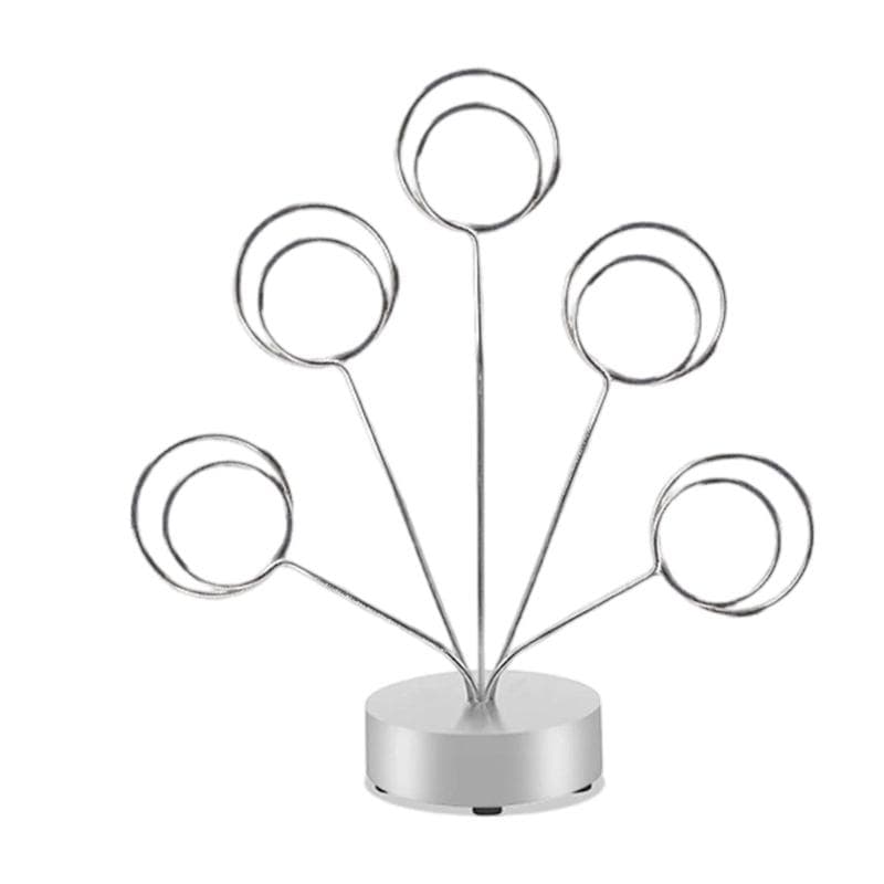 Decorative Wooden Photo Display Tree For Parties Weddings Birthdays 5 Branch And Flexible Wire Holders Organiser silver