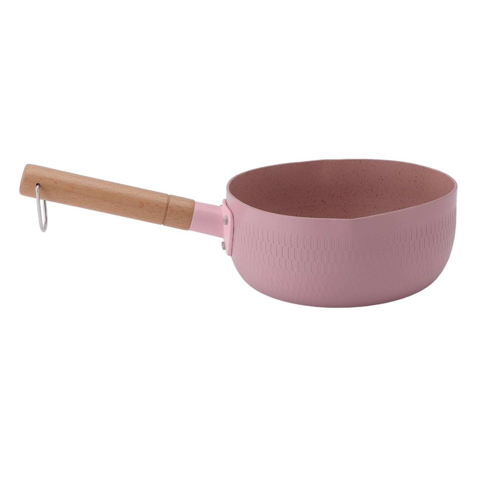 Wooden Handle Milk Pot Aluminum Alloy Multifunctional Flat Bottomed Noodle Sauce Pan for Home