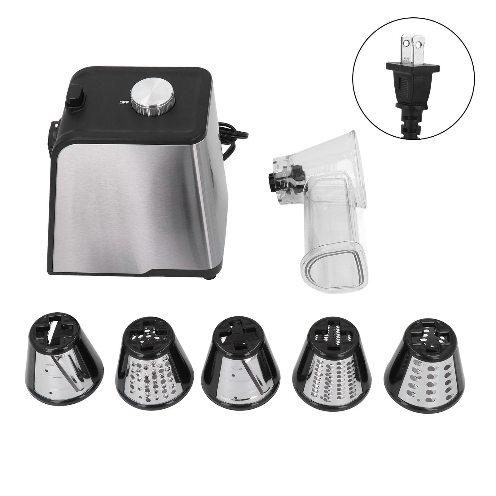 5 In 1 Electric Vegetable Cutter 250 W High Power One Touch Control Rotary Electric Shredder with L